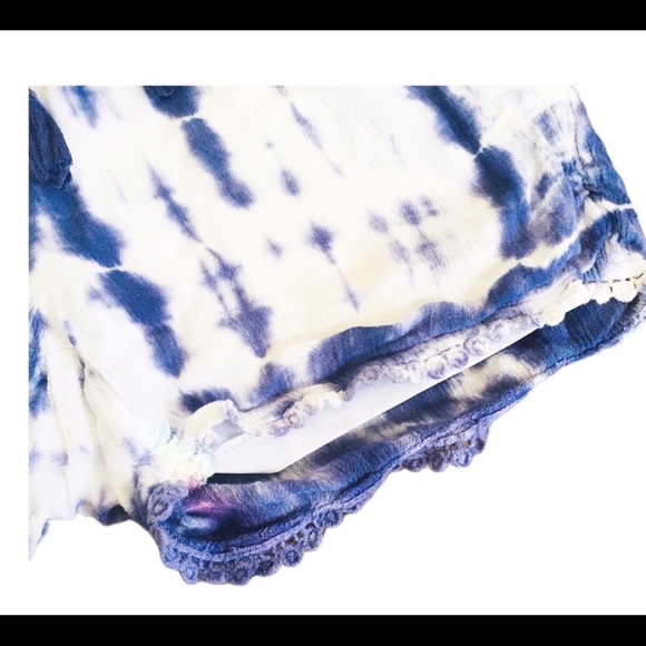 JUSTICE Tie Dye Tassle Shorts With Drawstring Waist & Pockets Purple Girls 8Y - Picture 5 of 9